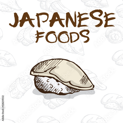  japan food sushi drawing graphic  design objects