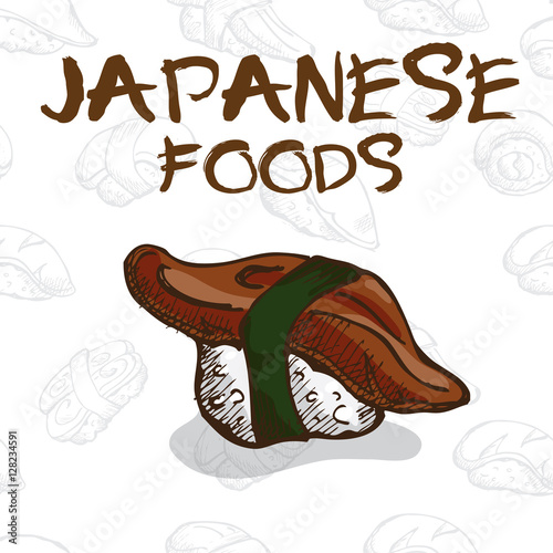  japan food sushi drawing graphic  design objects