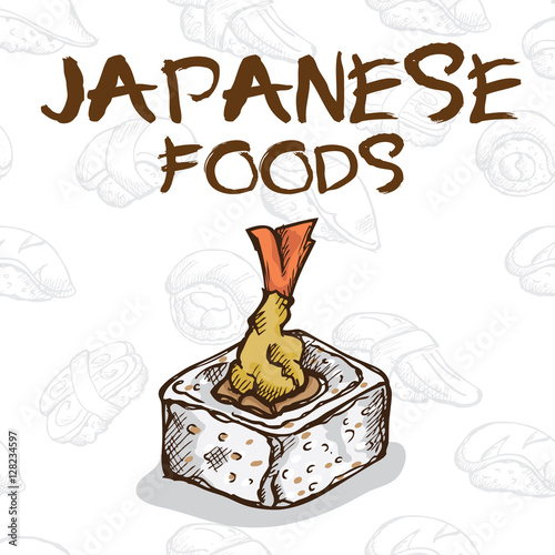  japan food sushi drawing graphic  design objects