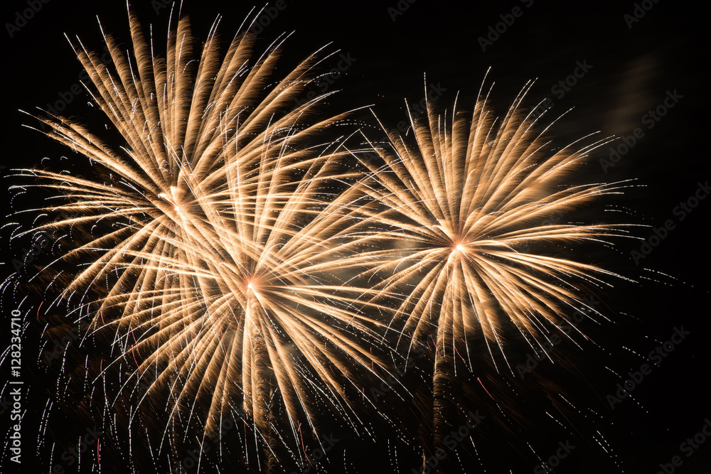 Closeup colorful fire work background