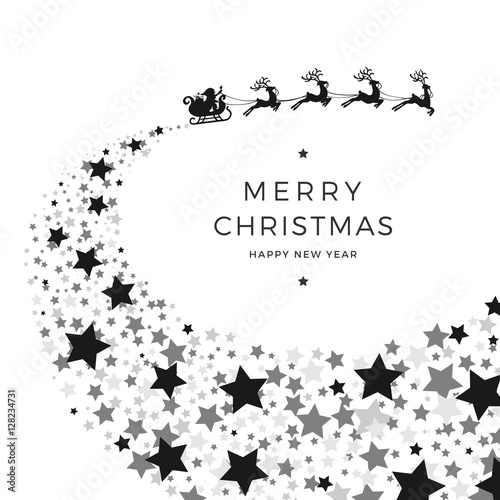 santa's sleigh and startrack - Weihnachtsmann mit Schlitten Rentieren und Sternenschweif 