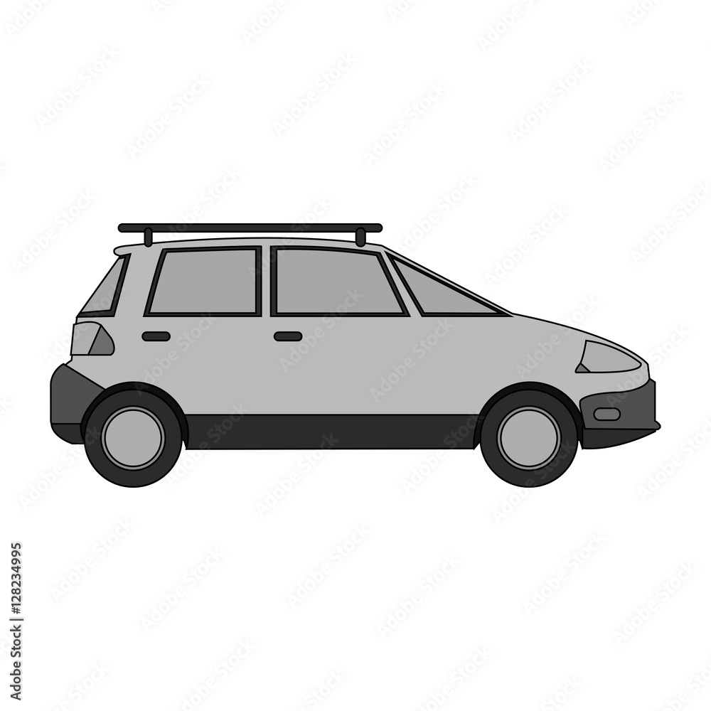White car icon. Automobile transportation and vehicle theme. Isolated design. Vector illustration