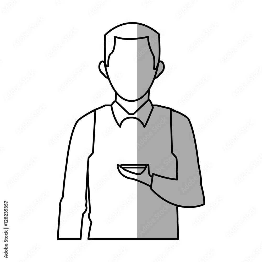 avatar man with smartphone icon. Device gadget technology theme. Isolated design. Vector illustration