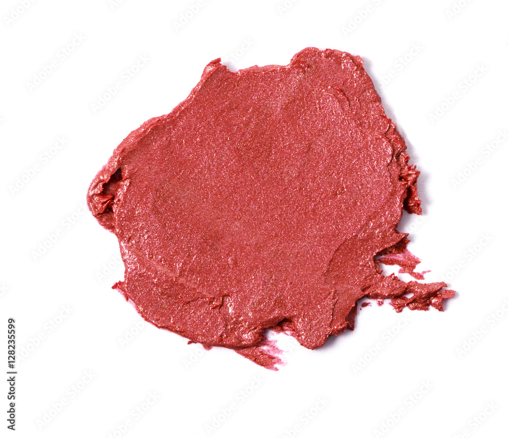 Fototapeta premium Red colour lipstick stroke on background