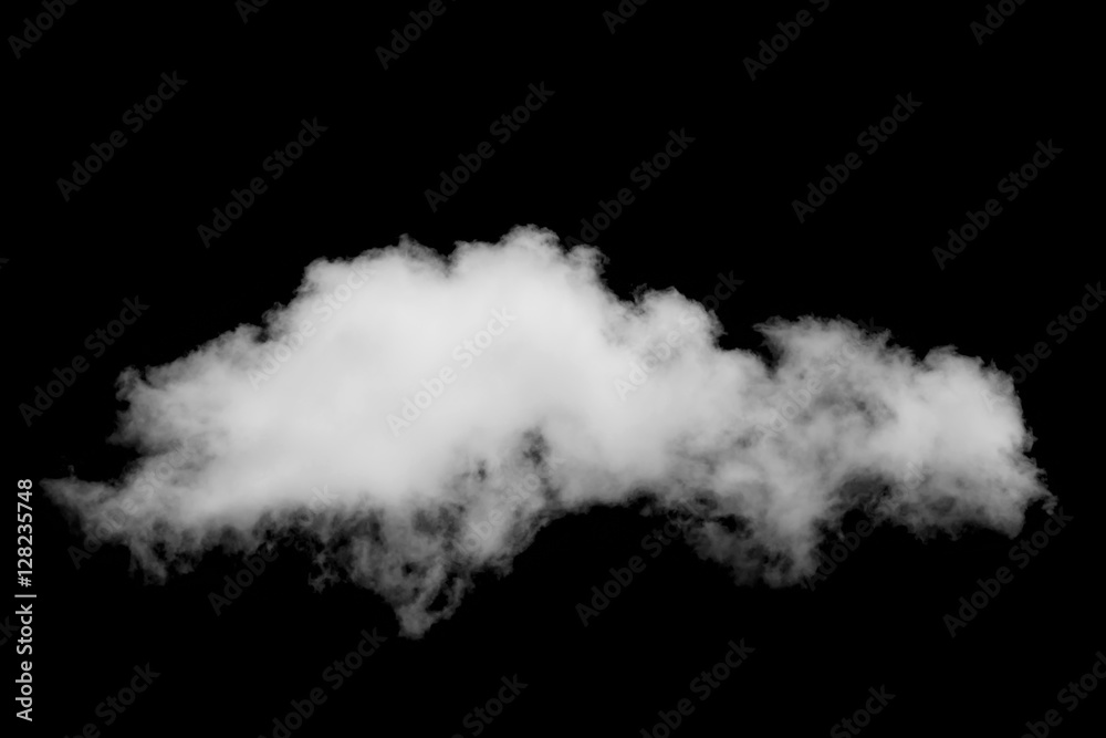 White cloud isolated on black background White cloud isolated on black background