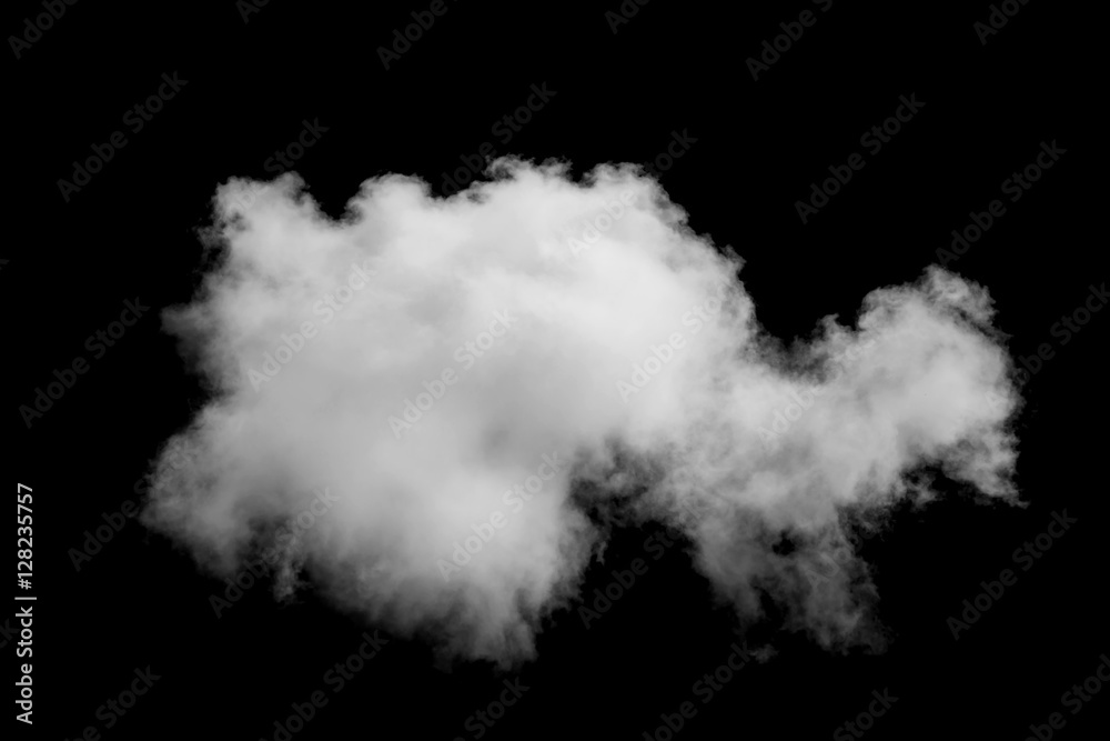 White cloud isolated on black background White cloud isolated on black background