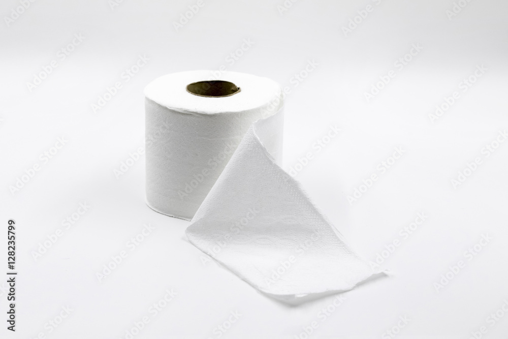 Fototapeta premium Tissue roll on white background