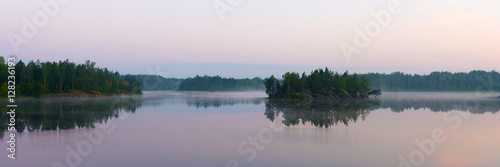 Panorama of lake in morning