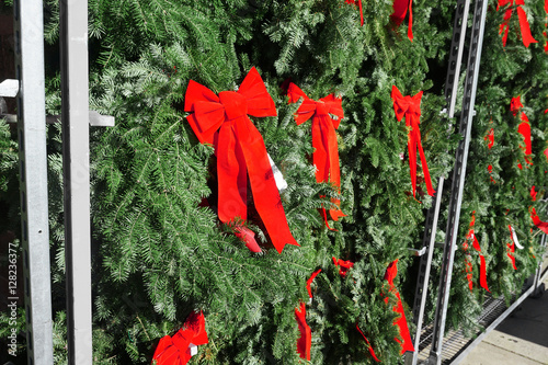 hanging Christmas wreath for sale at holiday season