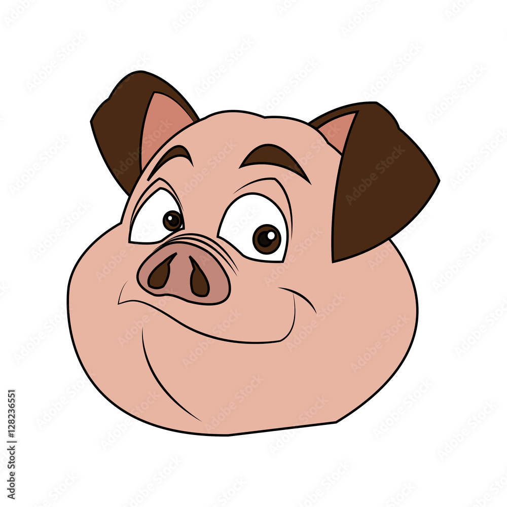 Pork cartoon icon. Animal farm nature rural and creature theme. Isolated design. Vector illustration Pork cartoon icon. Animal farm nature rural and creature theme. Isolated design. Vector illustration