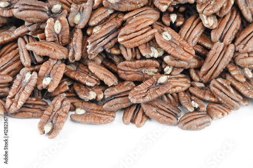 fresh pecan isolated on white background