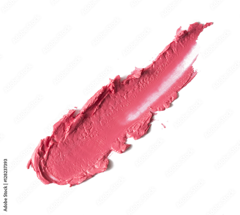 Smudged pink color lipstick on background Smudged pink color lipstick on background