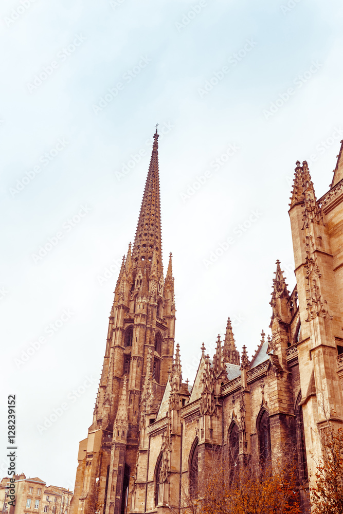 Street view of old town in bordeaux city, France Europe