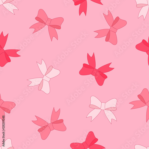 Vector stock seamless pattern of pink bow