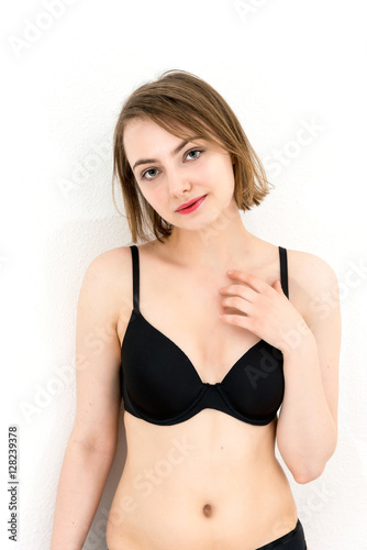 young attractive caucasian woman in lingerie