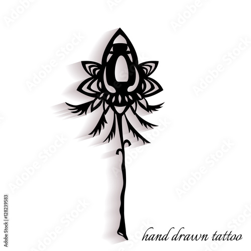 Hand-drawn tattoo with shadow