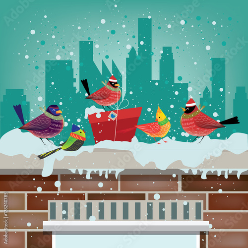 Christmas background in winter season