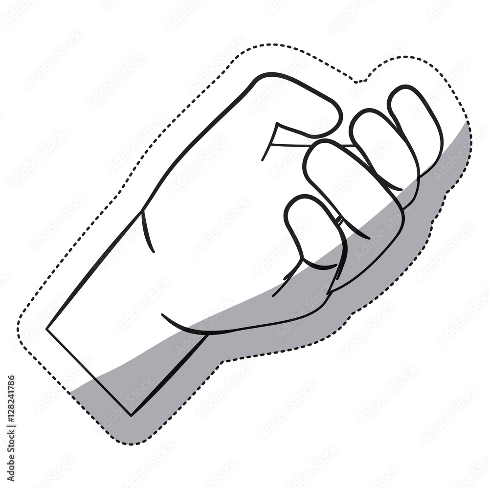 Obraz premium Human hand icon. Finger gesture palm and communication theme. Isolated design. Vector illustration