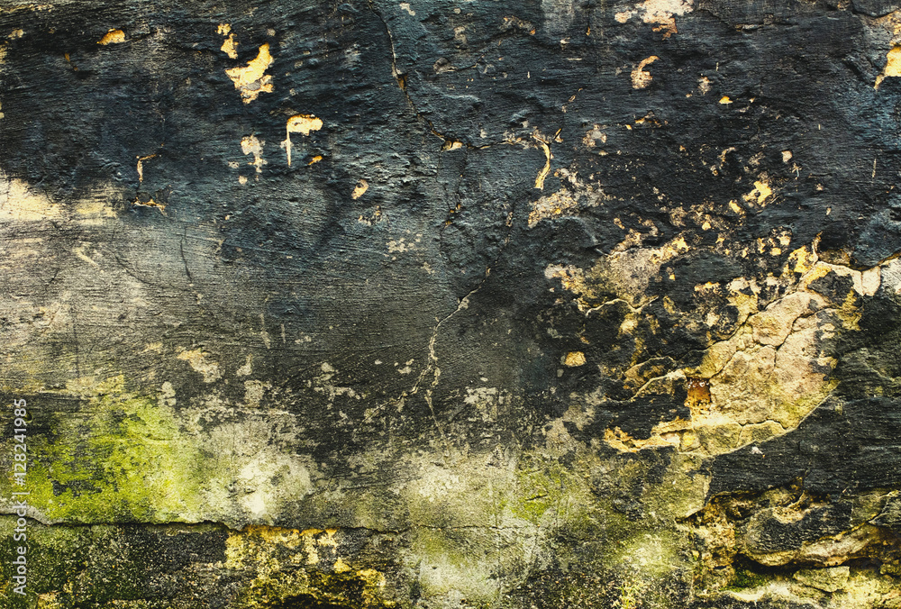 Obraz premium Old stone wall texture background, black