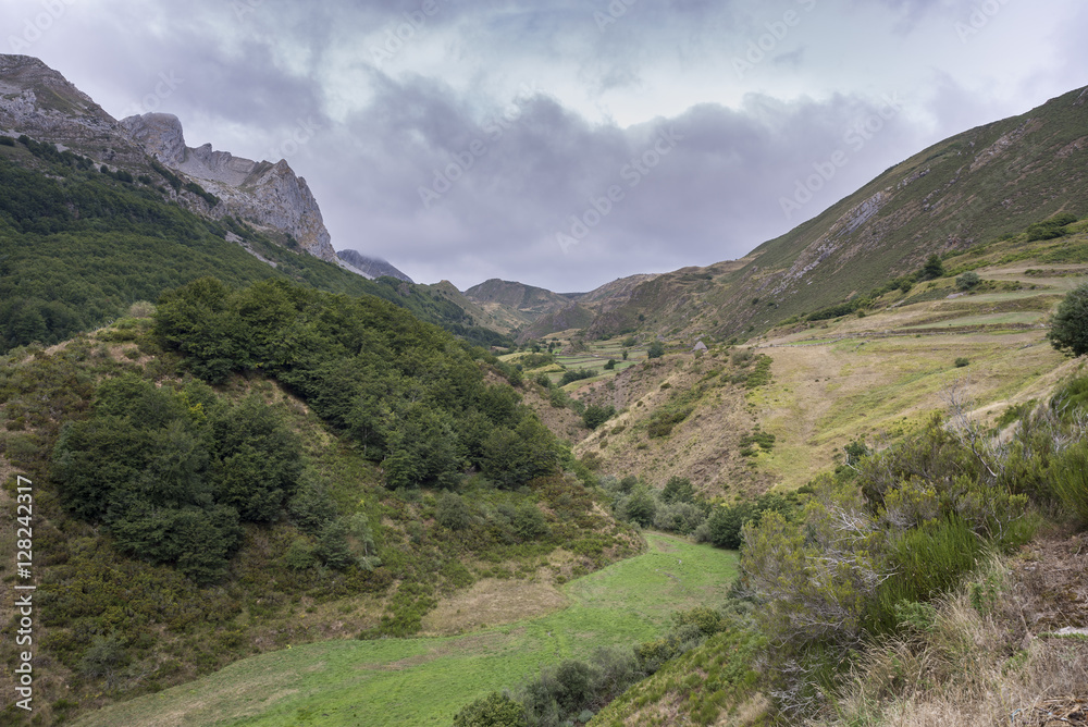 Valley of the River Trabanco, La Peral, in Somiedo Nature Reserve. It is located in the central area of the Cantabrian Mountains in the Principality of Asturias in northern Spain