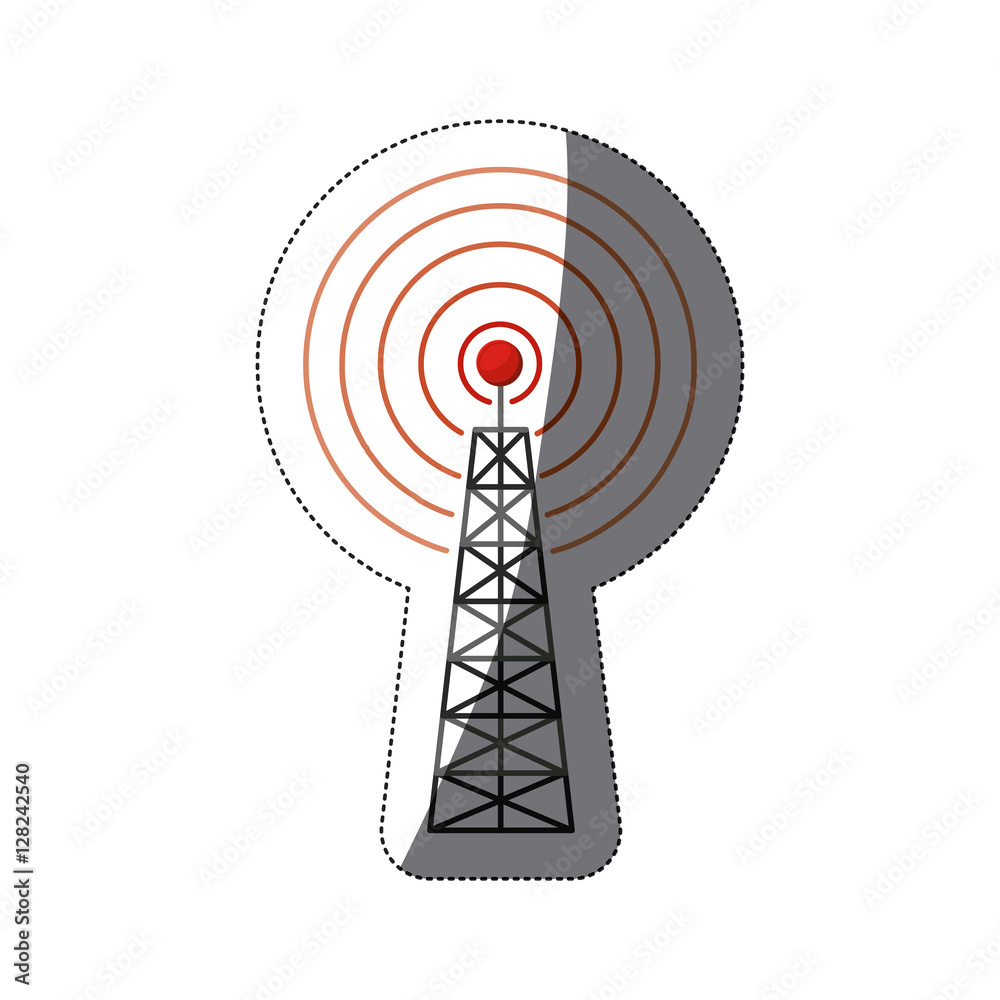Antenna signal device icon. Broadcast internet technology and wireless theme. Isolated design. Vector illustration