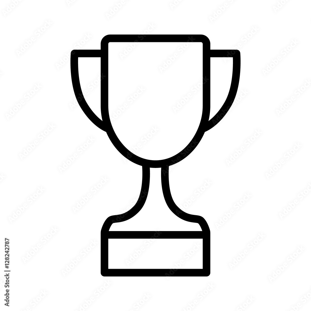 Winning trophy or championship trophy line art icon for apps and