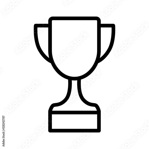 Winning trophy or championship trophy line art icon for apps and websites