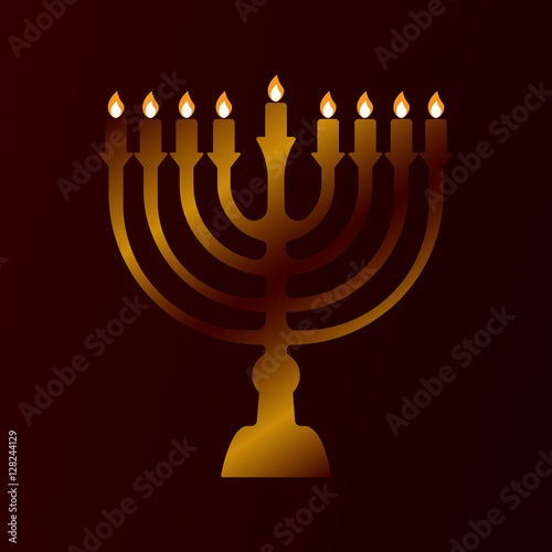 Menorah for Hanukkah, Vector illustration.