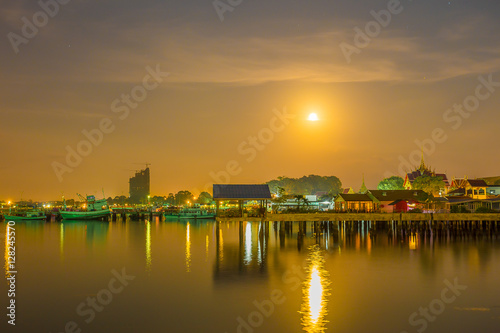 Night fishing port in Thailand