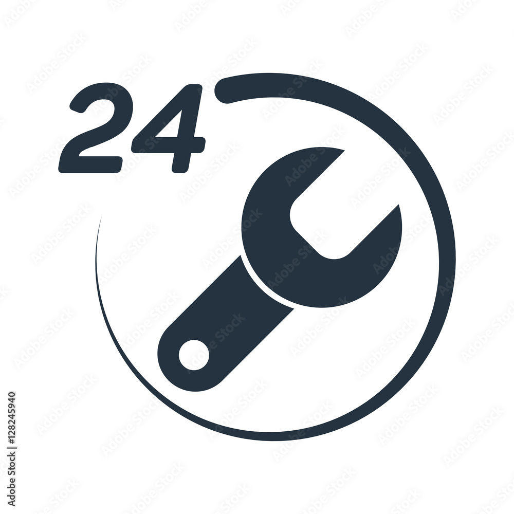 car service, 24 hours, call center, isolated icon on white backg car service, 24 hours, call center, isolated icon on white backg