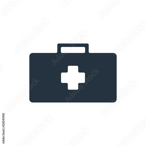 first aid kit, medicine, isolated icon on white background, auto