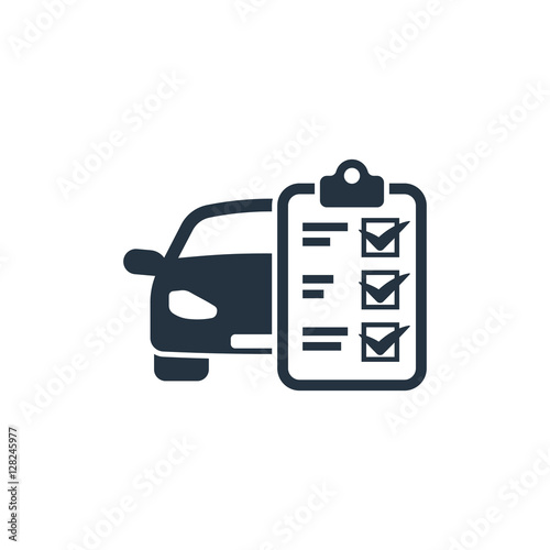 auto service contract, isolated icon on white background, auto s