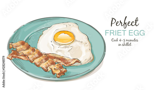 Fried eggs with bacon