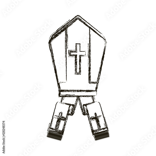 Pope hat icon. Religion god pray faith and believe theme. Isolated design. Vector illustration