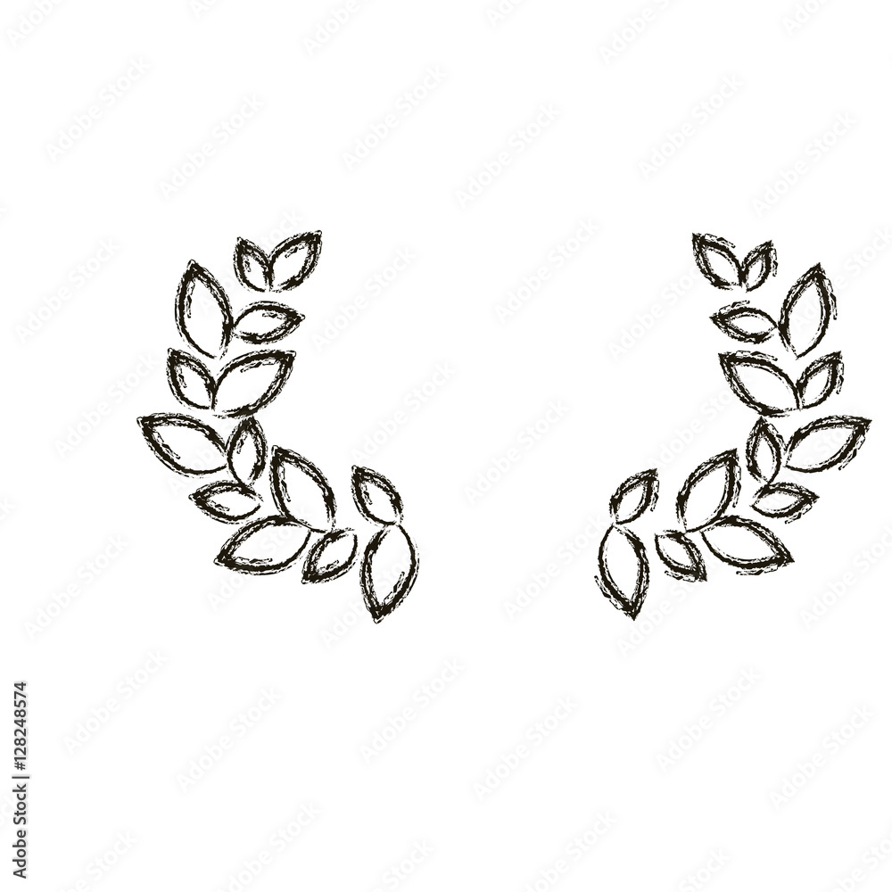 Fototapeta premium Leaves wreath icon. Plant floral garden decoration and ornament theme. Isolated design. Vector illustration