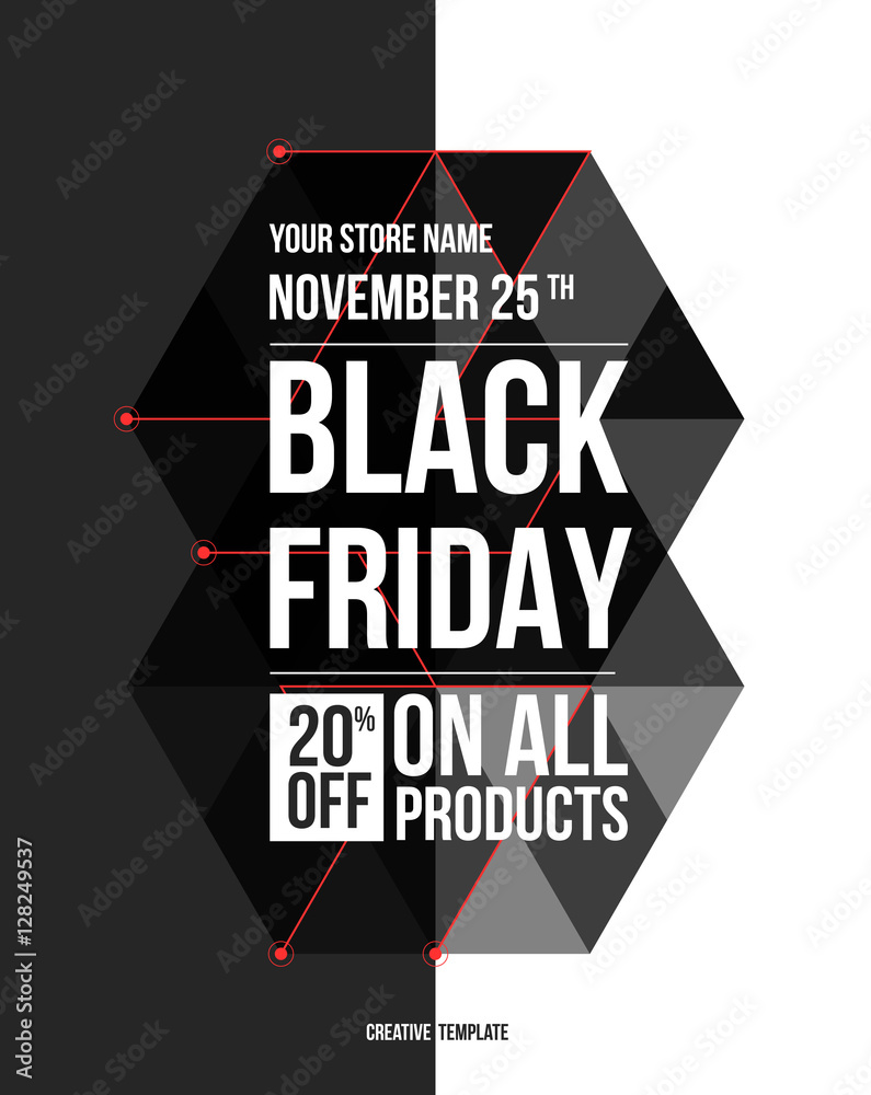 Black friday sale design template. conceptual layout for web and print.
