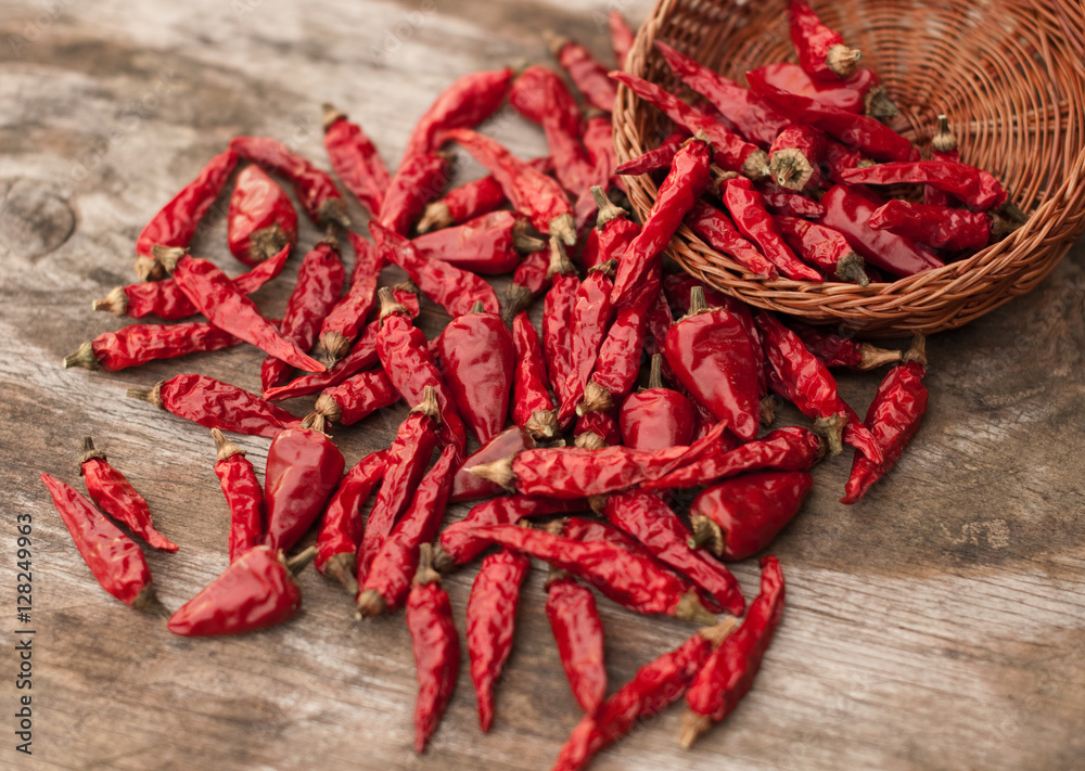Dry red hot peppers