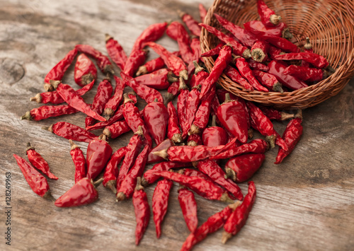 Dry red hot peppers