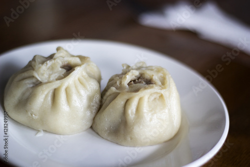 Poses or buuza - traditional Buryat dumplings with meat.