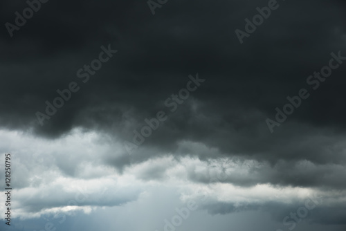 Dark sky and dramatic storm clouds before rainy