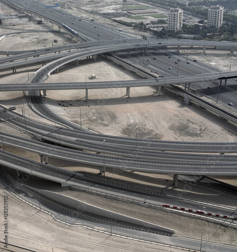 Intersection on the Sheikh Zayed road, Dubai, United Arab Emirates