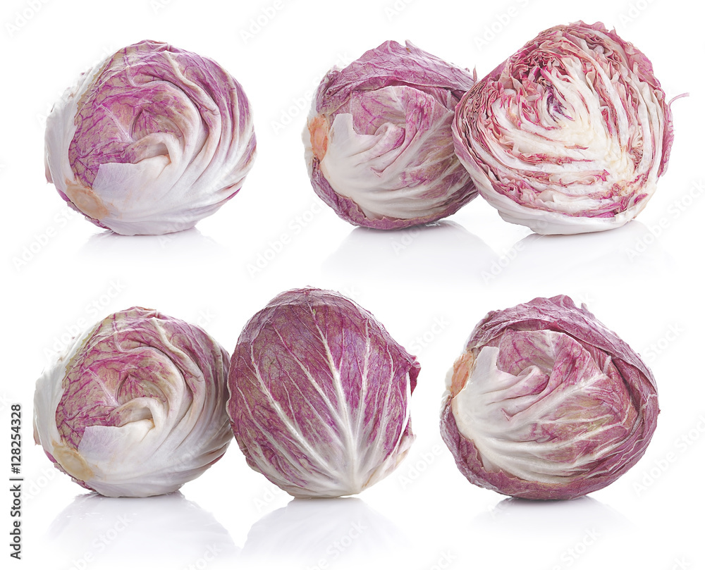 Radicchio, red salad isolated on white background Radicchio, red salad isolated on white background