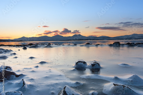  Coast of the Norwegian Sea .Winter rising.Tromso