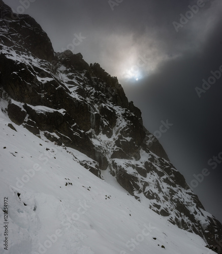 carpathian mountains in winter snow