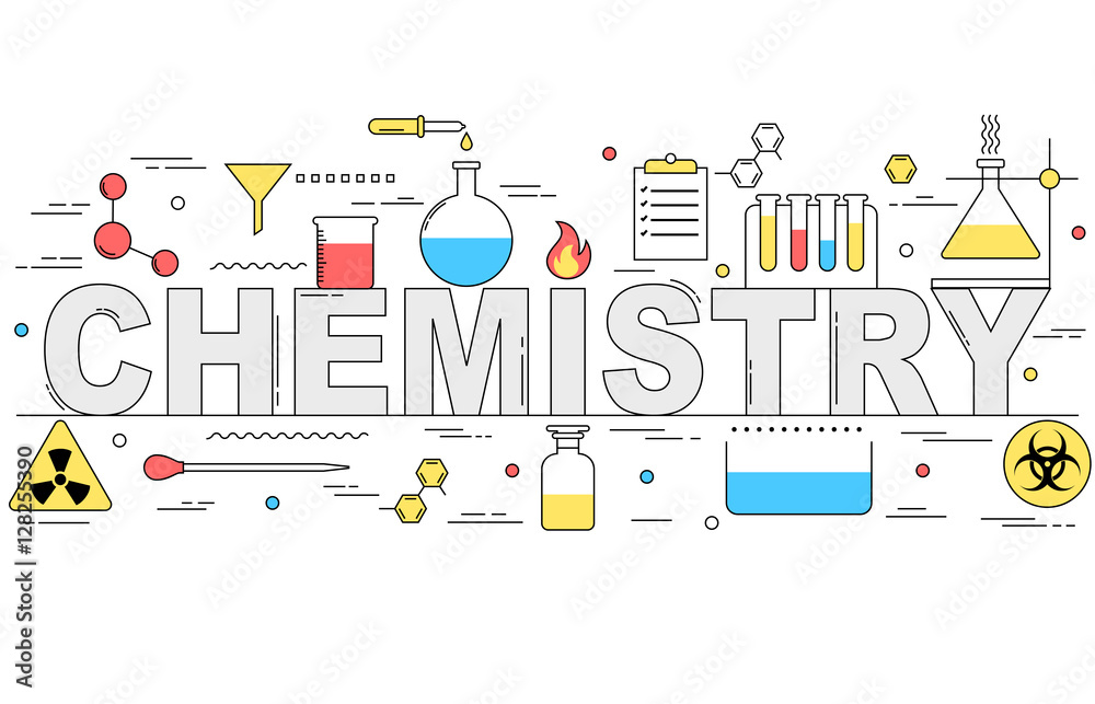 Chemistry line style illustration banner