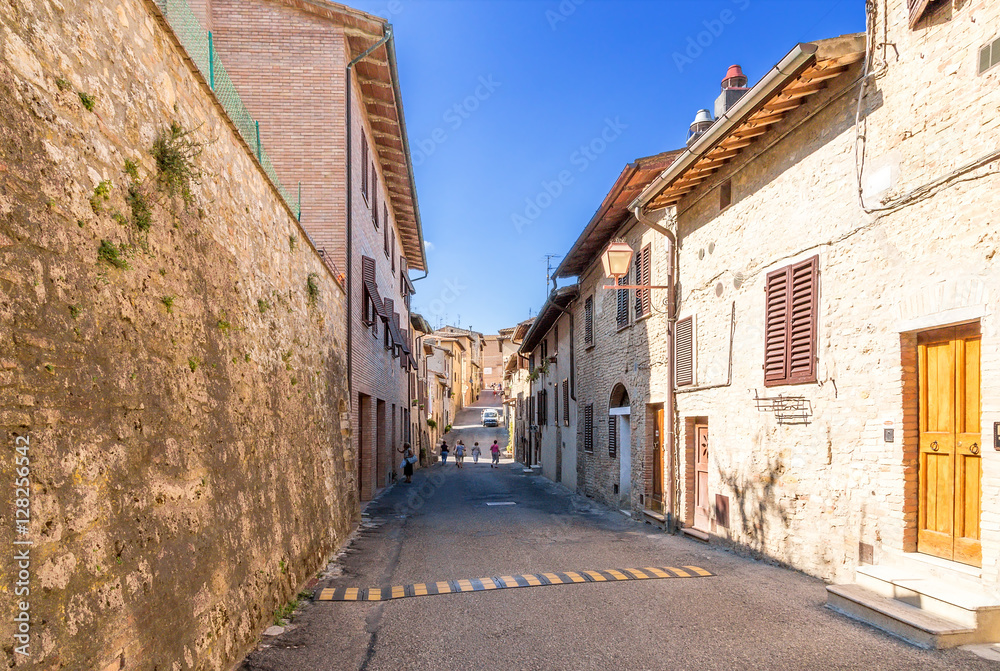 San Gimignano, Italy. Street in the historic center