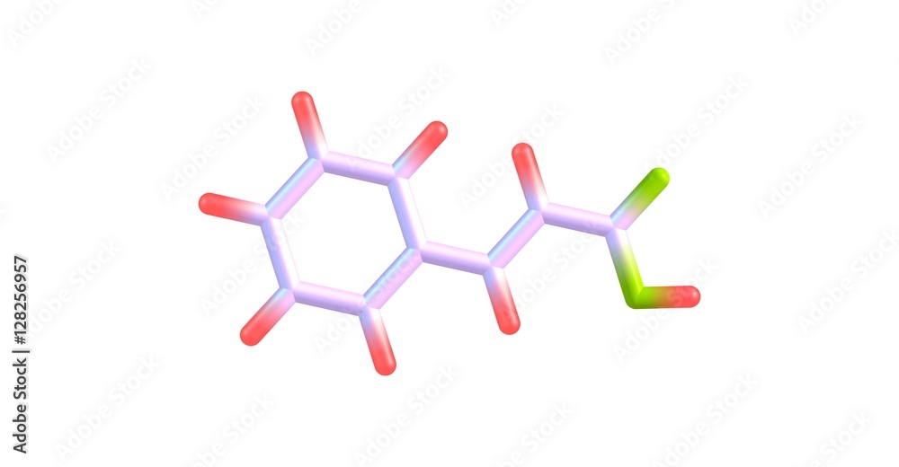 Fototapeta premium Cinnamic acid molecular structure isolated on white