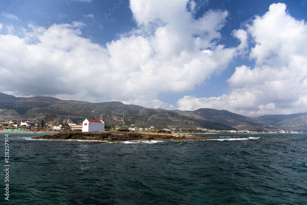 wide angle view of coast landscape