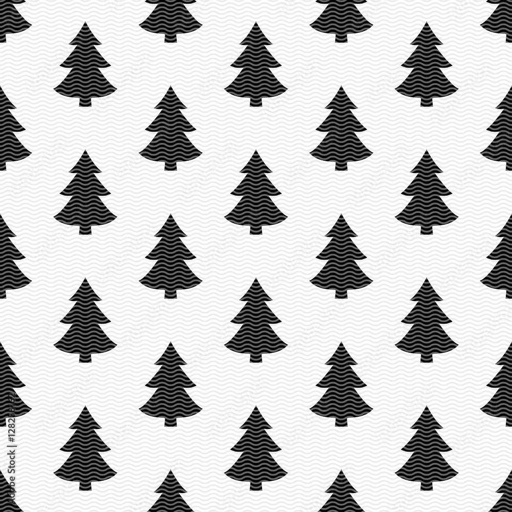 Vector seamless pattern. Modern stylish texture. Repeating geometric pattern with Christmas trees.