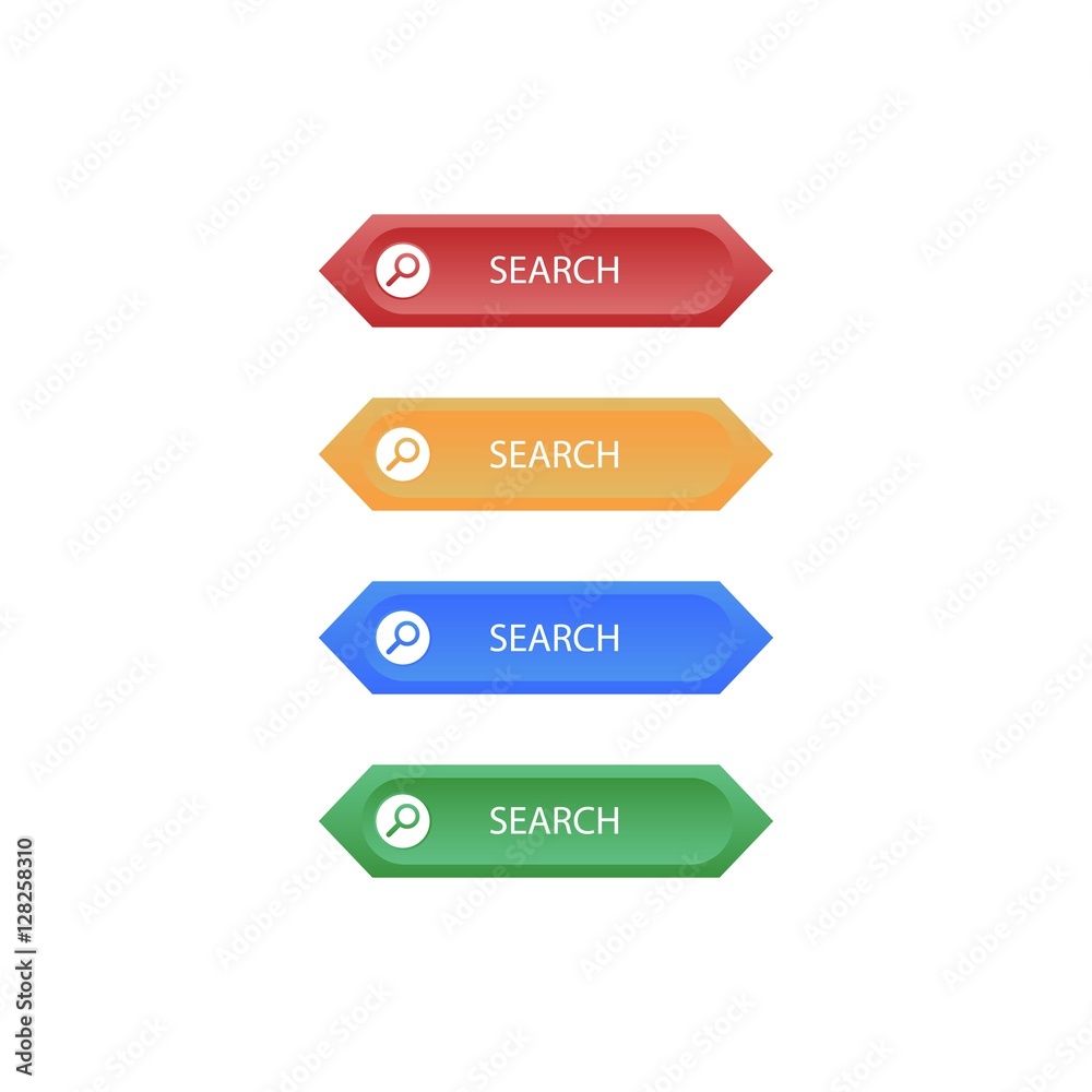 Set of Hexagonal Search Button Set of Hexagonal Search Button
